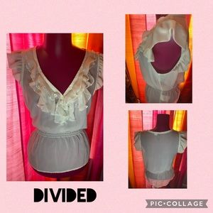 Sheer Ruffled Sleeveless Blouse by Divided (8)